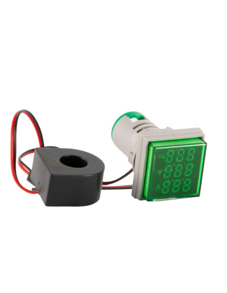 Mini Voltimetro Dig 30x30mm 500vac Verde