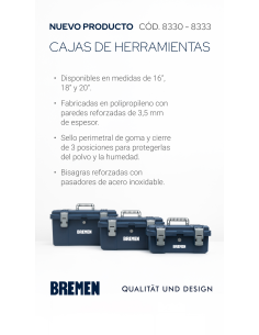 Set 3 Caja De Herramientas De Plastico - 16" - 18" - 20" 2